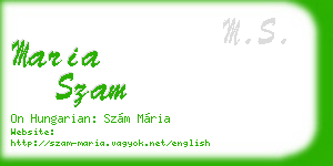 maria szam business card