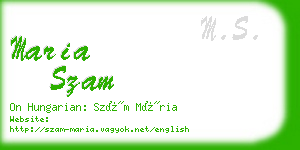 maria szam business card